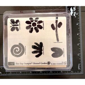 2002 "Painted Garden" bTwo-Step Stampin Up! Painted Garden Rubber Stamps Set Of